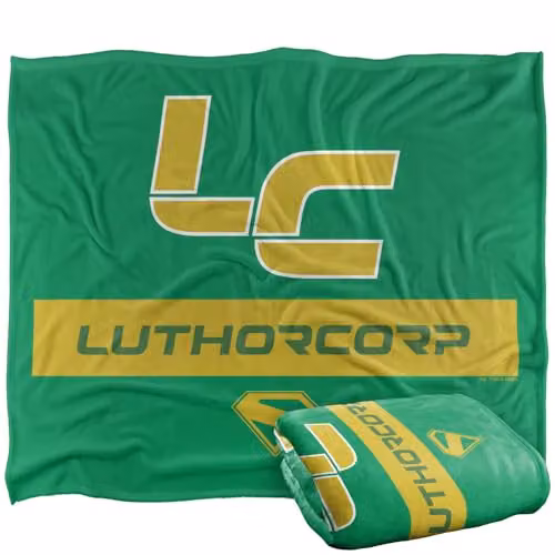 Warner Bros. Superman 2025 Luthorcorp Logo Super Soft Fleece Throw Blanket, Multicolour, W: 152 cm, D: 127 cm – 1