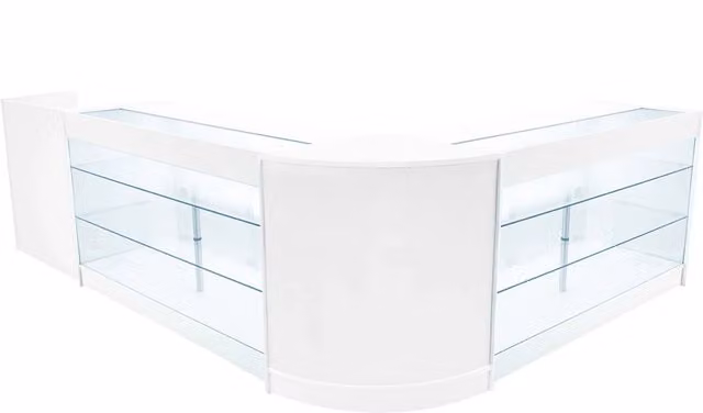 Monstershop Aries LED Shop Counter Set CM60, TB60 and 2 x K1500 in White