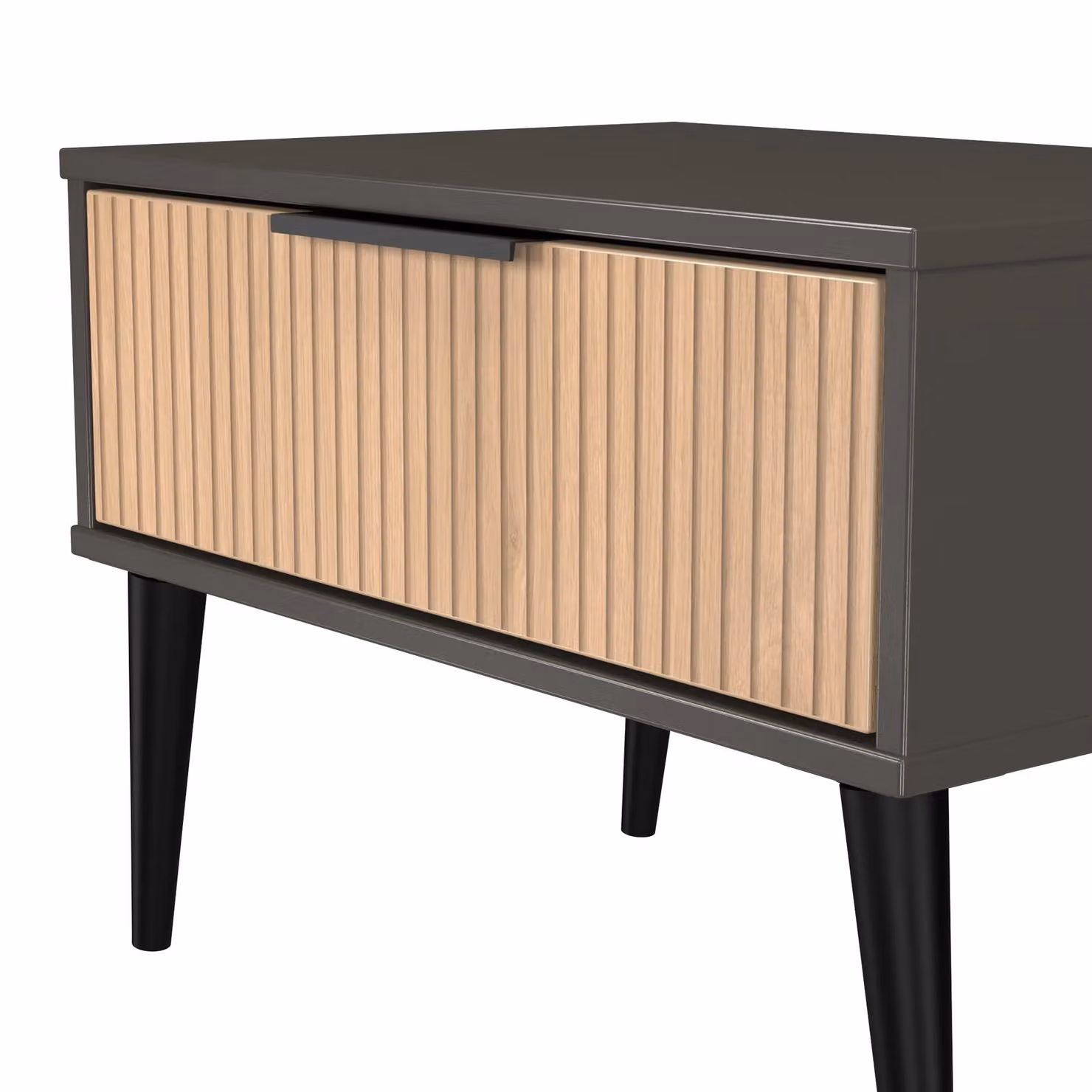 Ready Assembled 2 U Fuji 1 Drawer Wide Side Table in Grey – 4