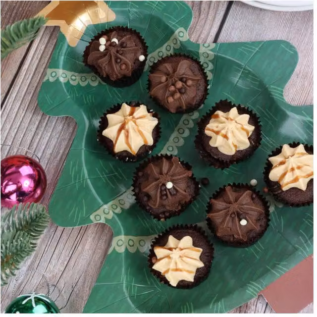 ILFD Group Ltd Pack of 3 Green Christmas Tree Serving Platters in Melamine