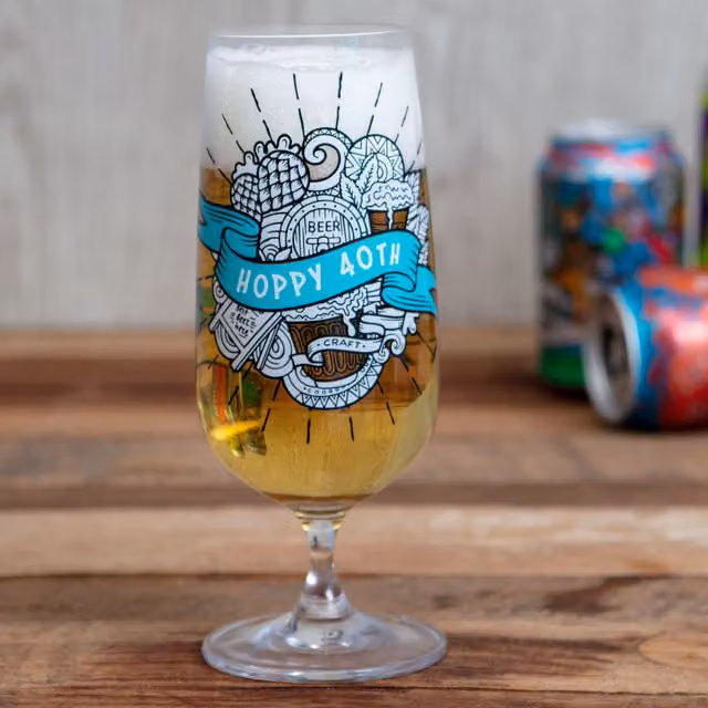 Boxer Gifts Men's 40th Birthday Craft Beer Glass in Transparent