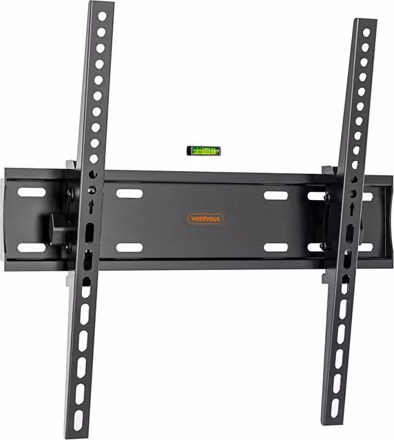 VonHaus Flat to Wall Tilting TV Wall Bracket with Spirit Level for 55 Inch TVs, Black
