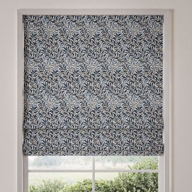 William Morris Willow Bough Made To Measure Blackout Roman Blind in Midnight Blue