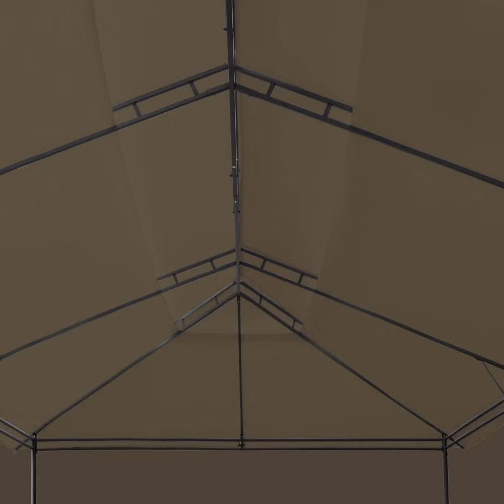 Berkfield Home Gazebo with Curtains in Taupe Stone, W/D/H: 600 x 298 x 270 cm – 4