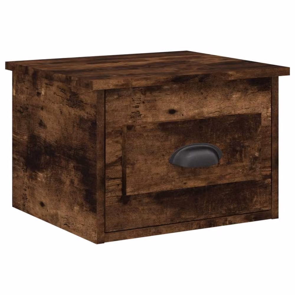 Berkfield Home Wall-mounted Bedside Cabinets, 2 Piece Set, Smoked Oak Brown, W: 41.5 cm, D: 36 cm, H: 28 cm – 4