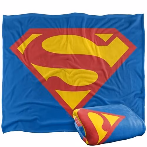 LOGOVISION Superman Logo Shield 2021 Super Soft Silky Touch Fleece Throw Blanket, Multicolour, W: 127 cm x L: 152.4 cm