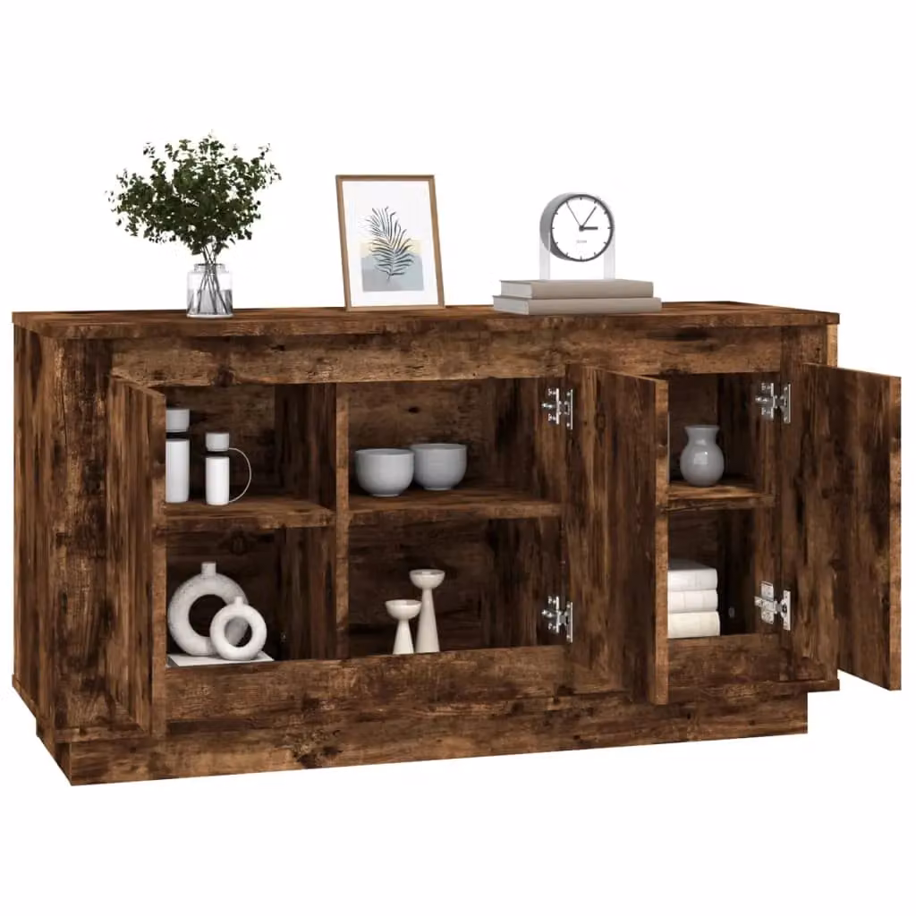 Berkfield Home Smoked Oak Sideboard in Brown, W/D/H: 102 x 35 x 55 cm – 3