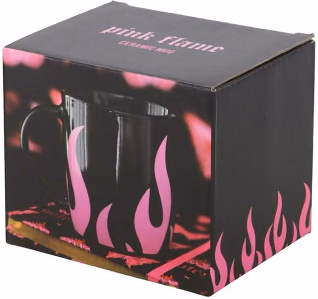 KDMK Pink Flame Ceramic Mug in Black and Pink
