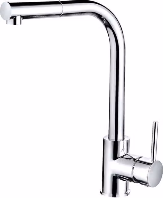 Balterley Single Lever Pull-Out Kitchen Mixer Tap with Swivel Spout and Spray Function, Chrome Silver