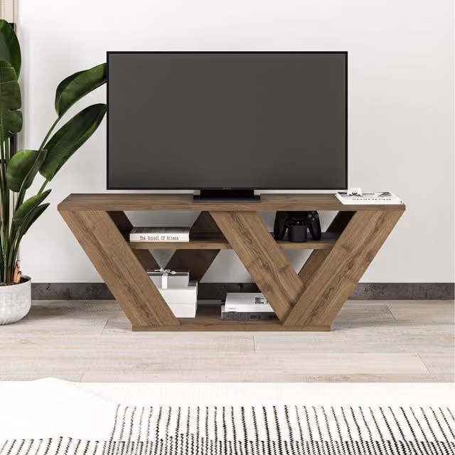 HOCUS PICUS Modern TV Unit in Brown Wood Effect, W/D/H: 110 x 30 x 40 cm – 1
