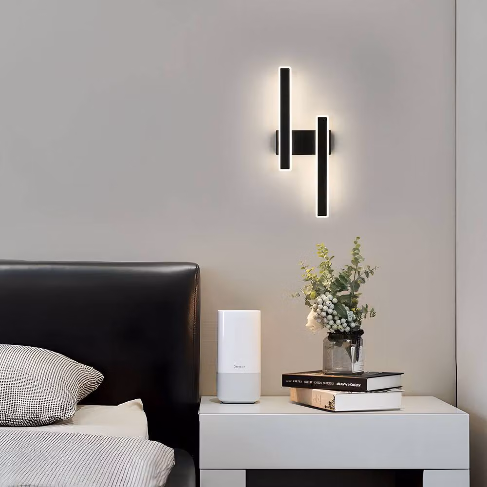 Goeco Modern Black Aluminium LED Wall Light with 4500K Cool White Up and Down Lighting – 2