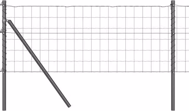 Berkfield Home Euro Fence with 7 Posts, Grey Galvanised Steel, 0.4 x 10 m
