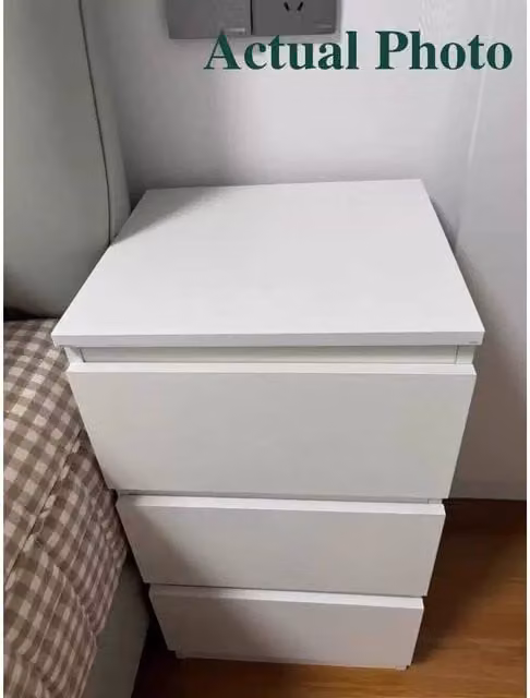 SPETLEK 3-Drawer Bedside Cabinet in White, W/D/H: 32 x 30 x 59 cm – 1