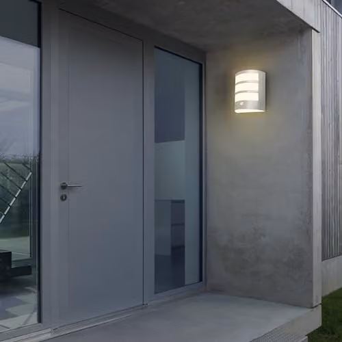 Briloner LED Outdoor Wall Light with Motion and Twilight Sensor, Matt Chrome, W/D/H: 18 x 15 x 7 cm – 4