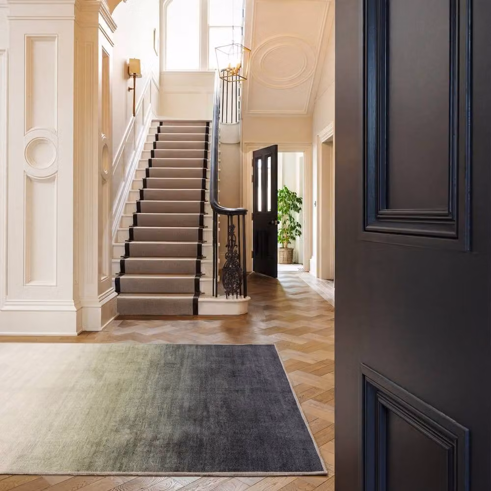 Kukoon Green Ombre Modern Transitional Machine Washable Soft Chenille Cotton Area Rug W: 80 cm, L: 150 cm – 4