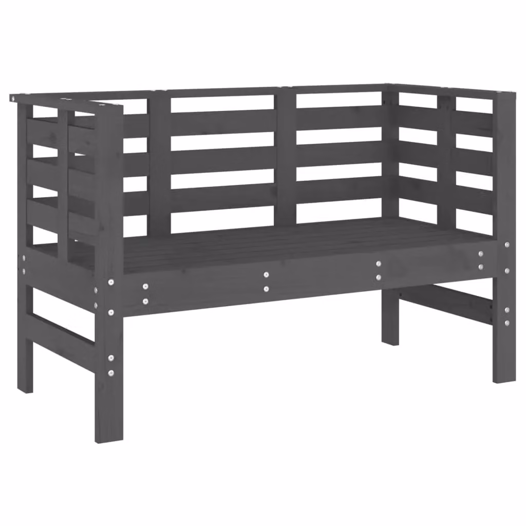 Berkfield Home Rustic Grey Garden Bench in Solid Pine Wood, W/D/H: 111.5 x 53 x 71 cm – 2