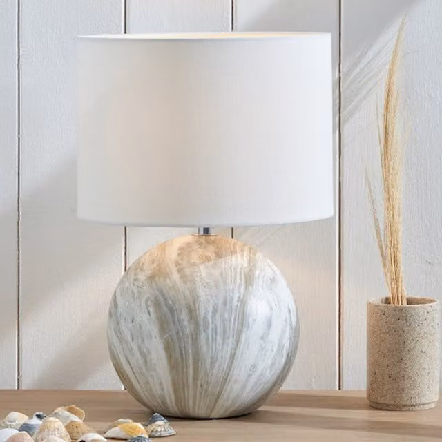 Pacific Lifestyle Modern Ceramic Table Lamp in Beige