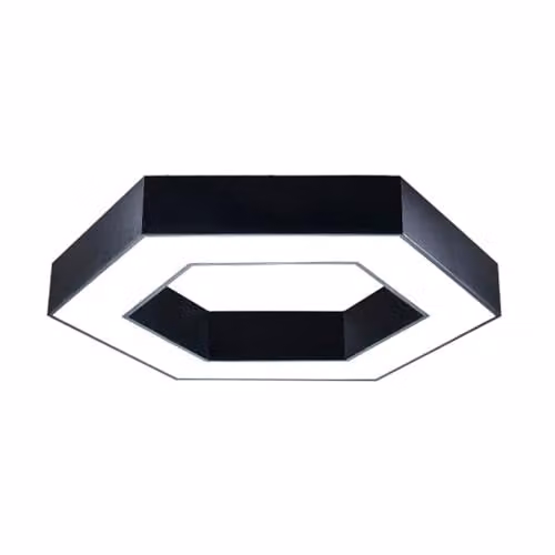 ENER-J HexaGlow Modern Hexagon LED Ceiling Light in Black with Remote Control and CCT Adjustable Colour Temperature