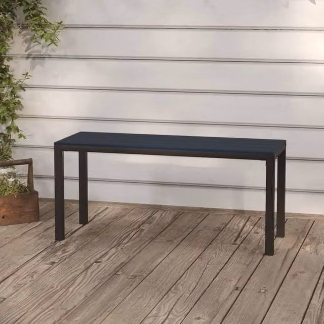 Berkfield Home Garden Bench in Black Steel and WPC, Width: 110 cm – 1