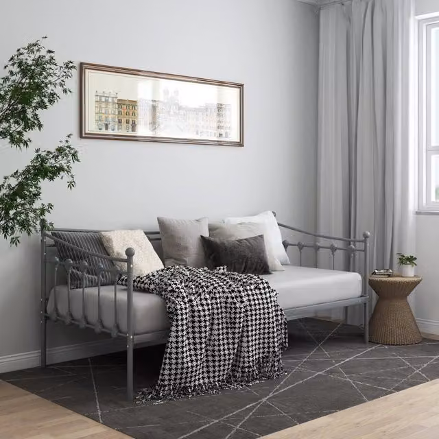 Berkfield Home Grey Metal Sofa Bed Frame W/D/H: 90 x 200 cm – 1