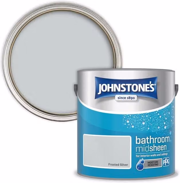 Johnstone's Low Emission Bathroom Mid-Sheen Paint in Frosted Silver