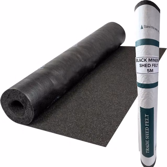 NOVECRAFTO Standard Grade Shed Roofing Felt, Black, 5m x 1m
