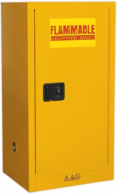 Loops Flammable Substance Storage Cabinet in Yellow and Multicolour, W/D/H: 58.5 x 46.0 x 112.0 cm