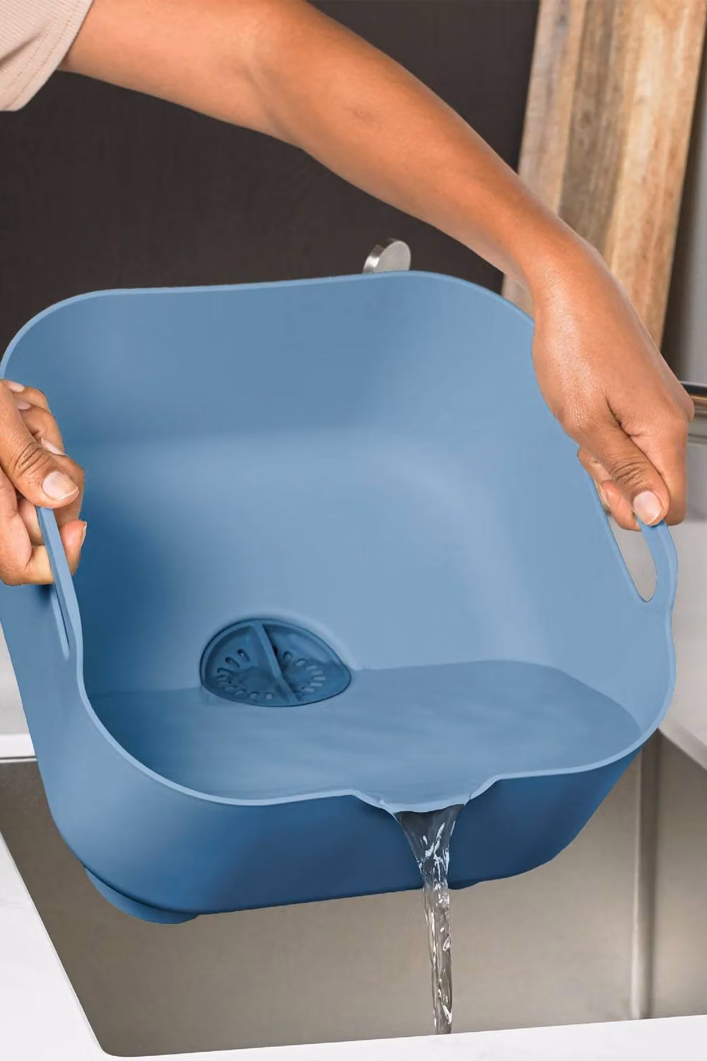 ReBorn Washing Up Bowl 9 Litre and Sink Tidy Set in Avon Blue – 3
