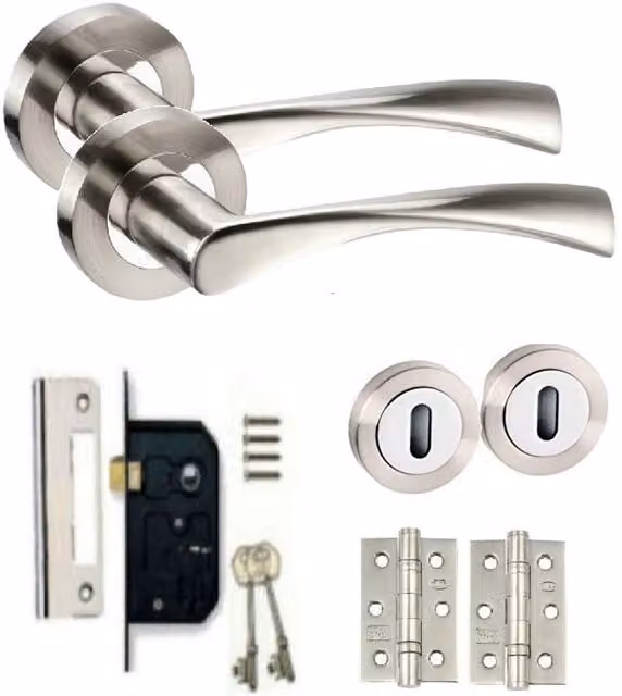 Golden Grace Door Handle Set in Chrome and Duo Chrome Gold and Silver Finish