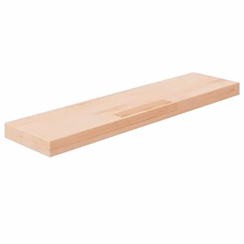 Bussandri Untreated Solid Oak Shelf Board, Beige, W: 80 cm, D: 20 cm, H: 4 cm