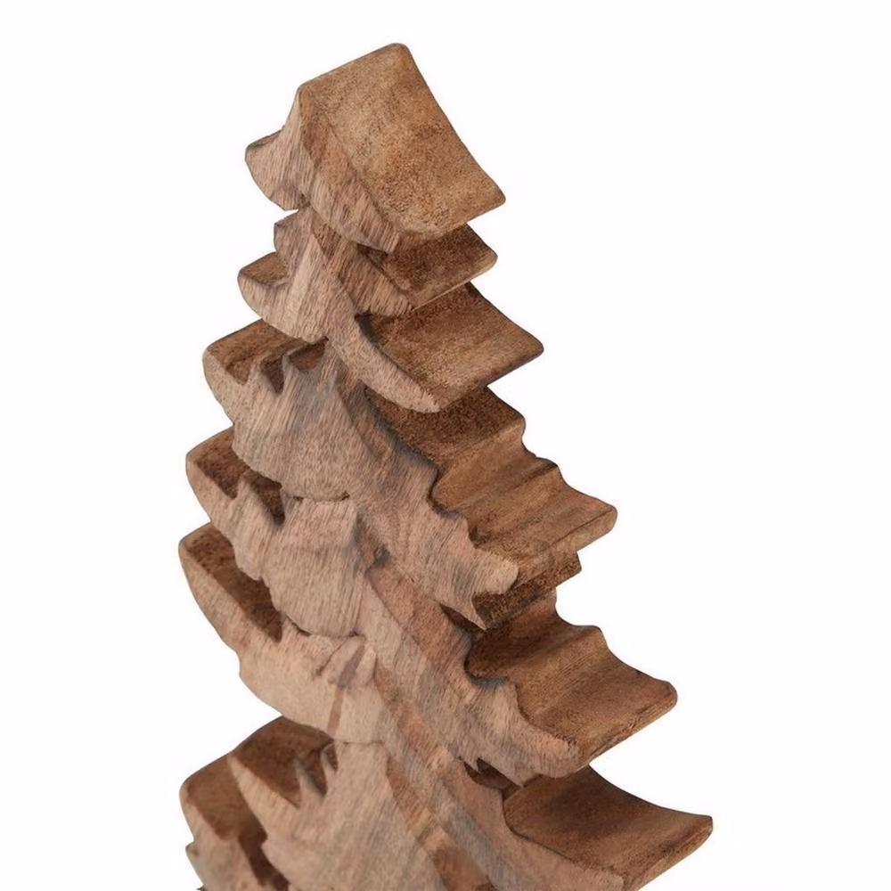 Lemon Pavilion Furniture and Decor Large Natural Wood Christmas Tree, Brown, W16 x D6 x H50 cm – 2