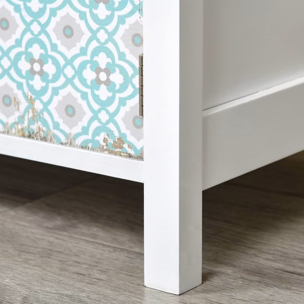 STILVORA Antique Style White Lacquered Wooden Sideboard Storage Unit – 4