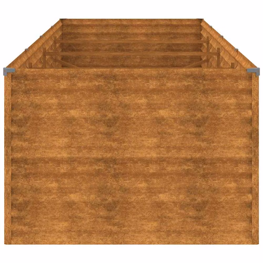 Berkfield Home Garden Corten Steel Raised Bed in Brown, W/D/H: 386 x 100 x 69 cm – 3