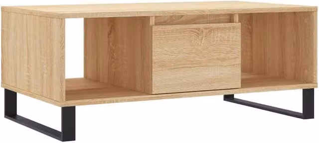Berkfield Home Sonoma Oak Coffee Table in Light Tan, W: 90 cm, D: 50 cm, H: 36.5 cm