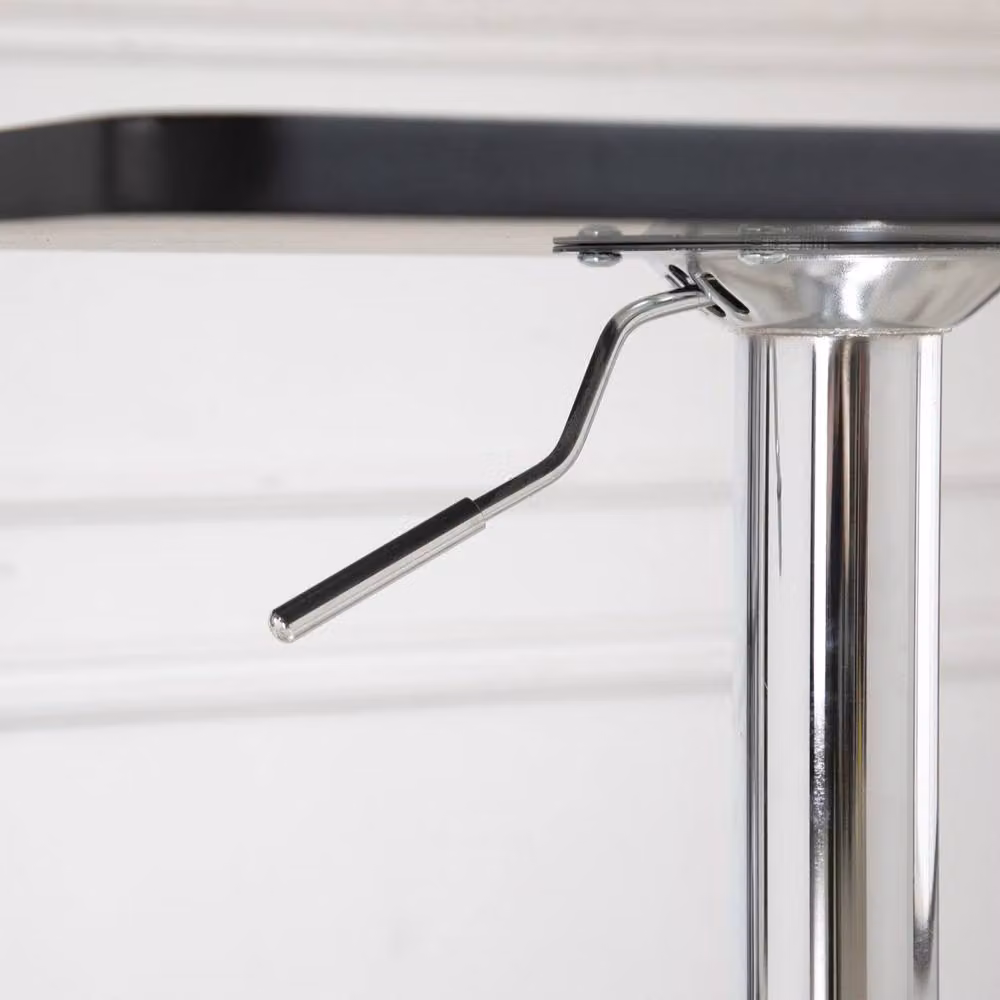 Wyld Haus Eltani Adjustable Swivel Bar Table with Black MDF Top and Silver Steel Base, W/D/H: 60 x 60 x 91 cm – 6