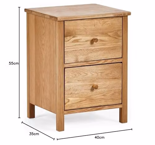 Julian Bowen Coxmoor Oak 2 Drawer Bedside Table in Brown – 2