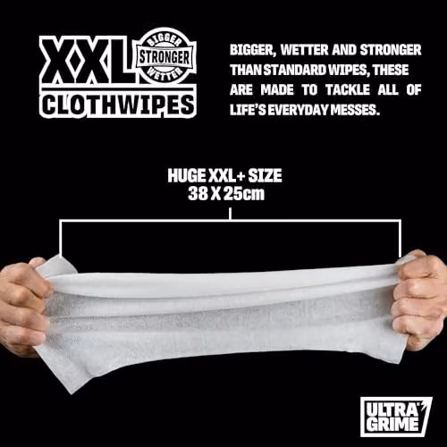 UltraGrime Multi-Purpose XXL Wet Wipes, Blue, Pack of 40 – 4