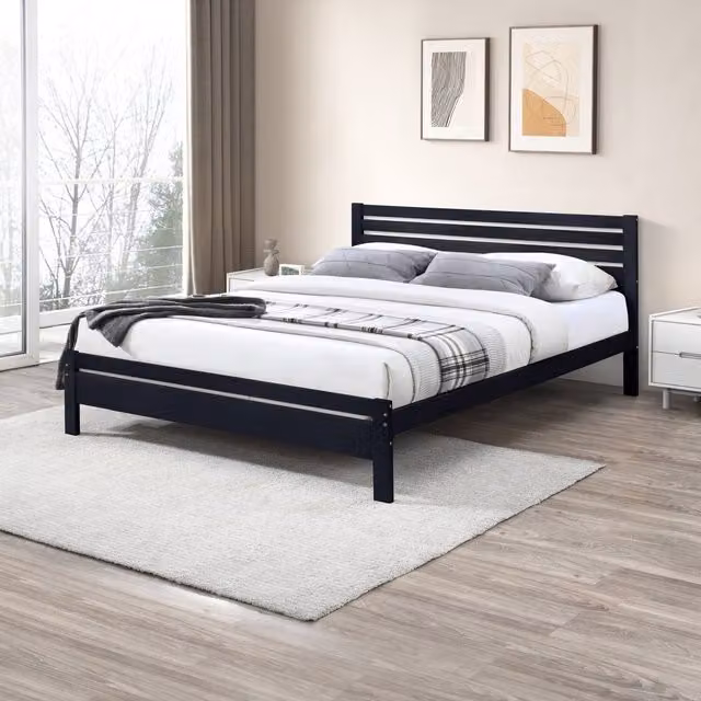 FurnitureboxUK Declan Solid Wood Pine Bed Frame in Grey
