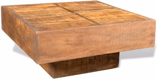 Berkfield Home Square Coffee Table in Brown Solid Mango Wood