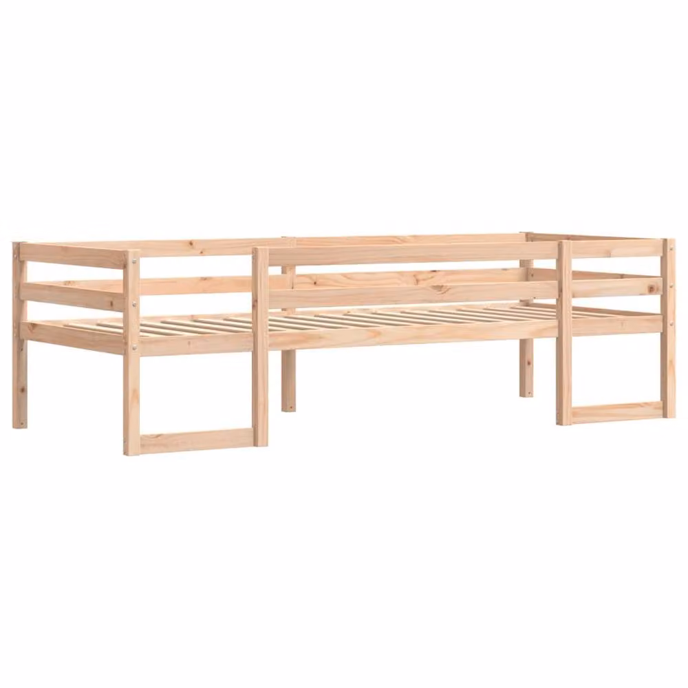 Berkfield Home Rustic Pine Wood and Metal Bed Frame with Headboard and Footboard in Brown and White, W/D/H: 150 x 200 cm – 2