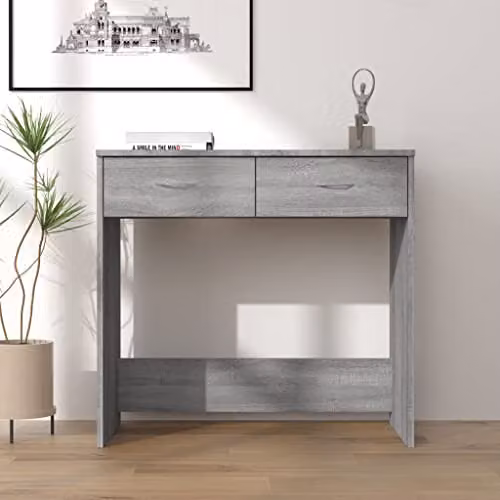 vidaXL Modern Writing Desk in Grey Sonoma, W/D/H: 80 x 40 x 75 cm – 2