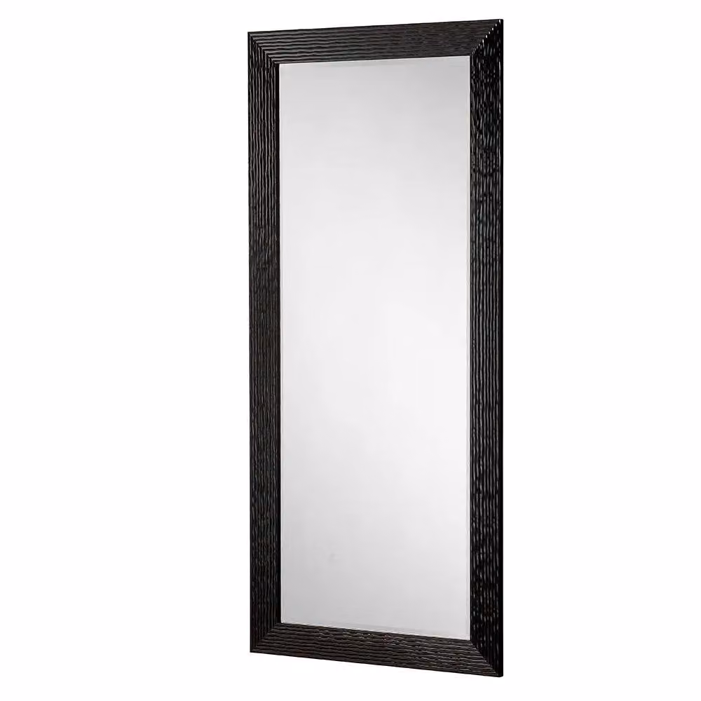 Yearn Mirrors Wave Gloss Black Full Length Rectangular Hanging Mirror H 168.5 cm x W 77 cm – 3