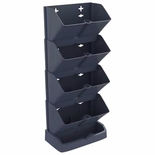 vidaXL Vertical Garden Planter Set of 4 in Anthracite Plastic