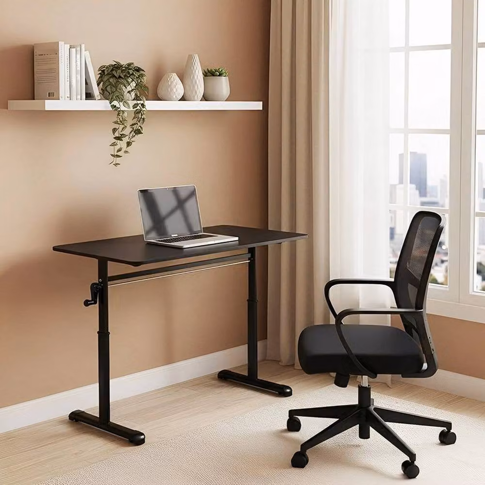 KORVIXA Electric Height Adjustable Desk in Black, W: 100 cm, D: 60 cm – 2