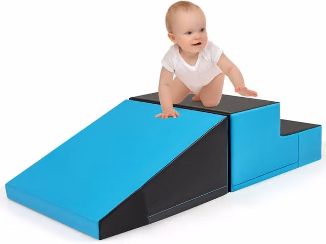 Costway Toddler Soft Play Foam Set in Black and Blue