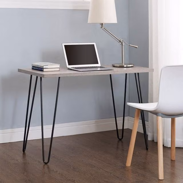 Dorel Home Owen Retro Writing Desk in Grey and Black