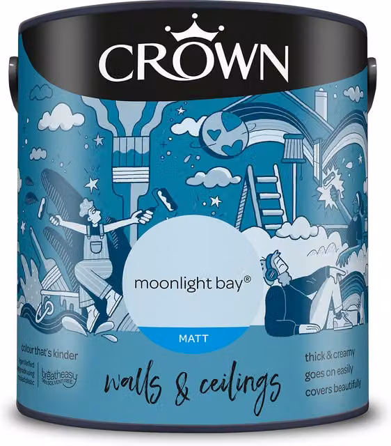 Crown Matt Breatheasy Emulsion Paint - Moonlight Bay Blue