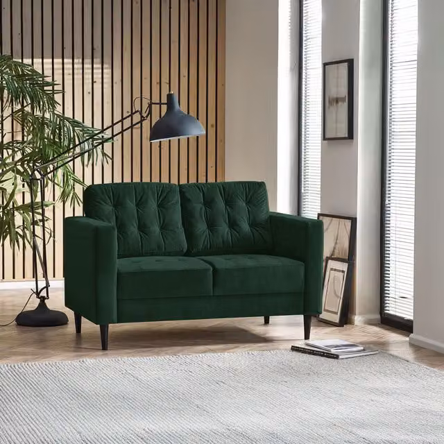 FurnitureboxUK Juno Velvet Sofa in Emerald Green with Solid Wood Frame