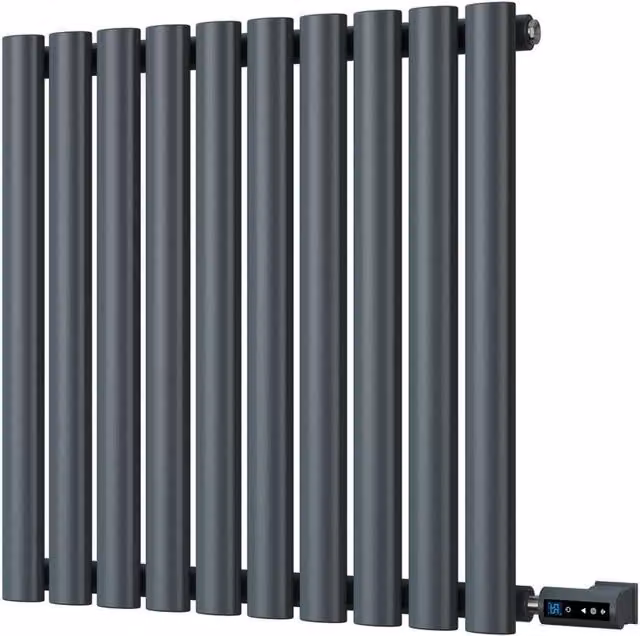 UK Radiators Omeara Anthracite Horizontal Electric Designer Radiator with WiFi App Control, W: 58 cm, H: 60 cm