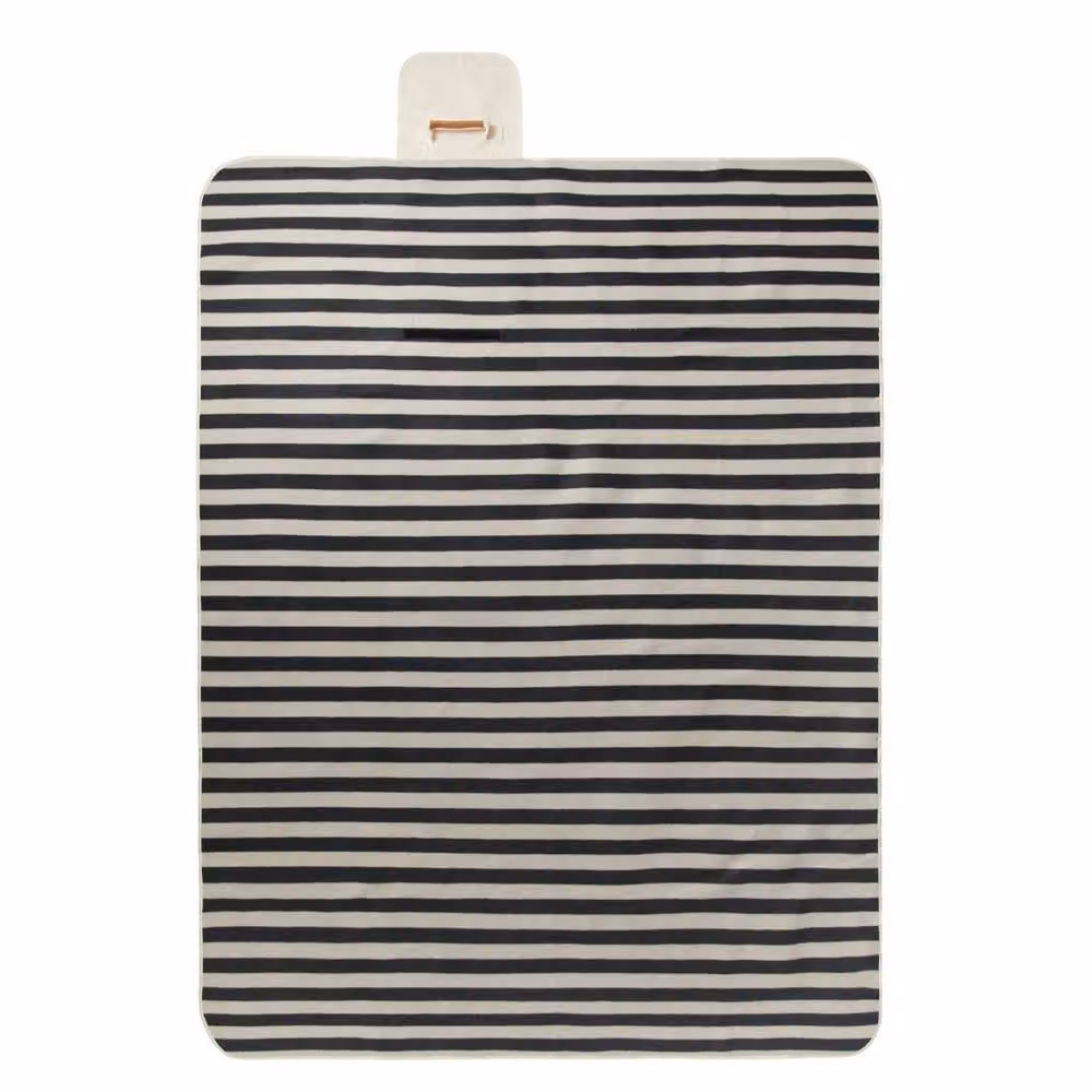 Vinga Alba RPET Striped Picnic Blanket in Black, W/D/H: 200 x 150 x 0.5 cm – 2